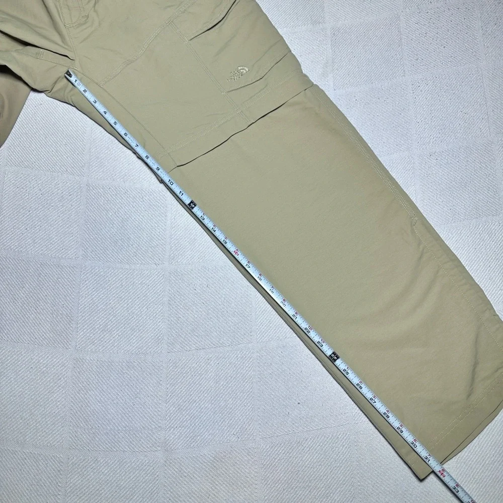 North Face Paramount Peak Convertible Pants Mens Large Zip Off Cargo Hiking Tan